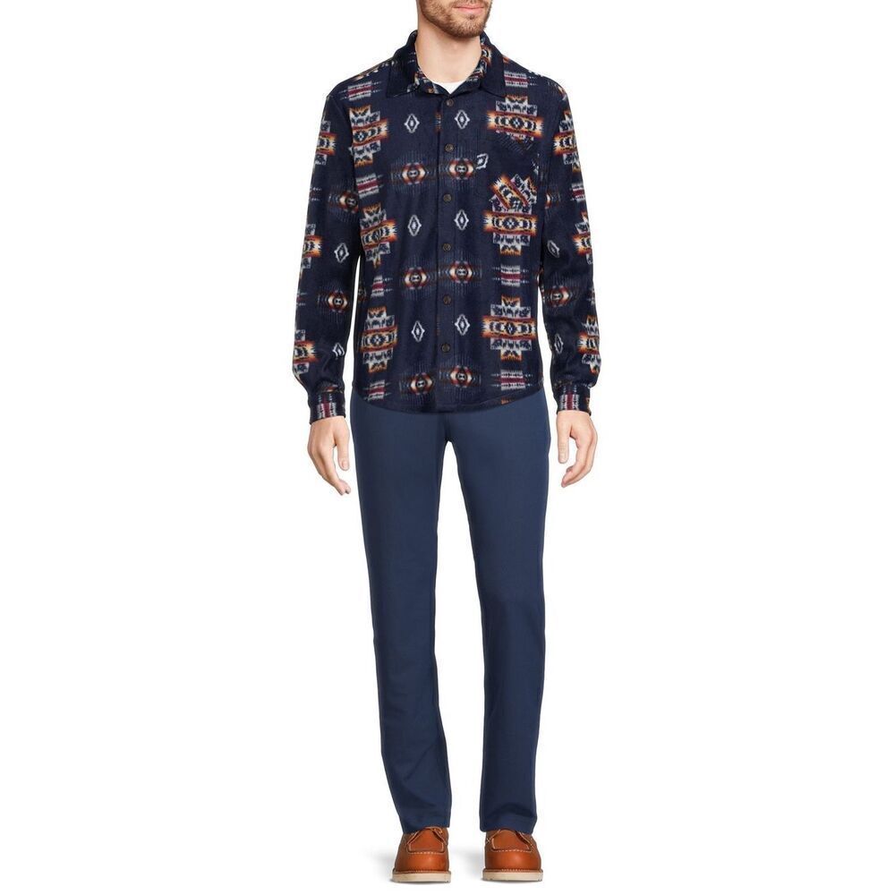 ✨Dixxon Flannel Co. Griffintown Aztec Men's Navy and White Fleece Sz L Shacket✨